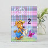 Cute Cartoon Birthday Kaart (Staand voorkant)