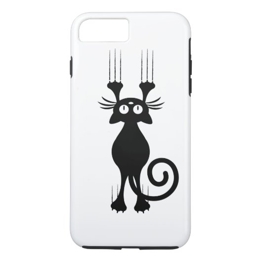 Cute Cartoon Black Cat Scratching Case-Mate iPhone Case (Achterkant)