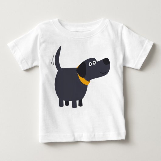 Cute Cartoon Black Labrador Baby T-Shirt (Voorkant)