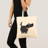 Cute Cartoon Black Labrador Bag Tote Bag (Voorkant (product))