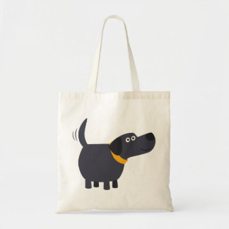 Cute Cartoon Black Labrador Bag Tote Bag