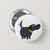 Cute Cartoon Black Labrador Button Badge (Voorkant /achterkant)