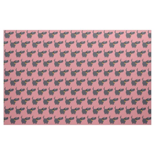 Cute Cartoon Black Labrador Fabric Stof (Yard (91,4 cm))