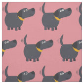 Cute Cartoon Black Labrador Fabric Stof (Swatch)