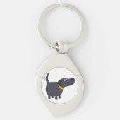 Cute Cartoon Black Labrador Sleutelhanger (Voorkant)