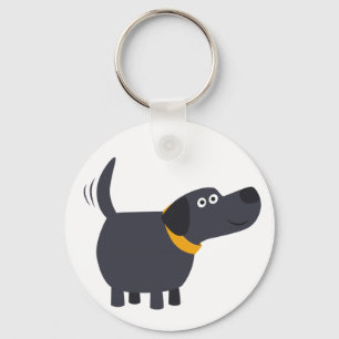 Cute Cartoon Black Labrador Sleutelhanger