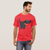 Cute Cartoon Black Labrador T-Shirt (Voorkant volledig)