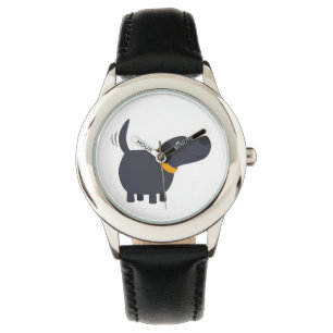 Cute Cartoon Black Labrador Watch Horloge