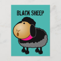 Cute Cartoon Black Sheep Drawing