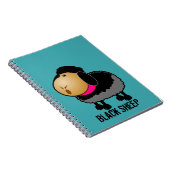Cute Cartoon Black Sheep Drawing Notitieboek (Rechterzijde)
