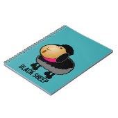 Cute Cartoon Black Sheep Drawing Notitieboek (Linkerzijde)