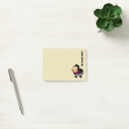 Cute Cartoon Black Sheep Drawing Post-it® Notes (Kantoor)