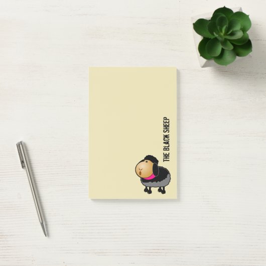 Cute Cartoon Black Sheep Drawing Post-it® Notes (Kantoor)