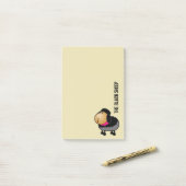 Cute Cartoon Black Sheep Drawing Post-it® Notes (Op bureau)