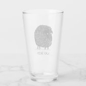Cute Cartoon Black Sheep met aangepaste tekst Glas (Achterkant)