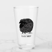 Cute Cartoon Black Sheep met aangepaste tekst Glas (Voorkant)