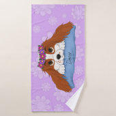 Cute Cartoon Blenheim Cavalier  Badhanddoek (Badhanddoek)