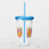 Cute cartoon bloemen mooie bouqu acryl drinkbeker (Rechts)