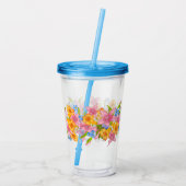 Cute cartoon bloemen mooie bouqu acryl drinkbeker (Achterkant)