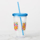 Cute cartoon bloemen mooie bouqu acryl drinkbeker (Links)