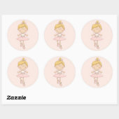 Cute Cartoon Blonde Ballerina Ronde Sticker (Vel)