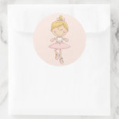 Cute Cartoon Blonde Ballerina Ronde Sticker (Tas)