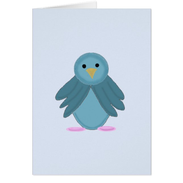 Cute Cartoon Blue Bird (Voorkant)