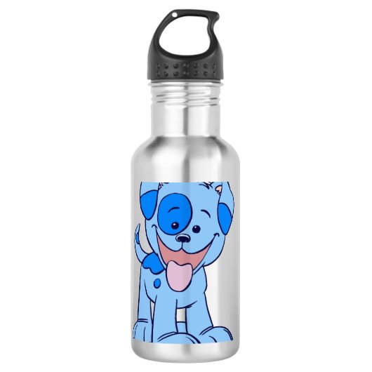 Cute Cartoon Blue Puppy Waterfles (Voorkant)