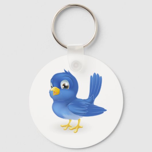 Cute cartoon bluebird sleutelhanger (Voorkant)