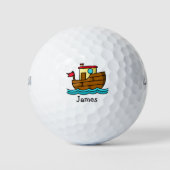 Cute Cartoon Boat Illustration Personalized Golfballen (Voorkant)