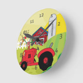 Cute Cartoon Boerderij Ronde Klok (Hoek)