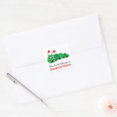 Cute cartoon bookworm gepersonaliseerde bookplate vierkante sticker (Envelop)