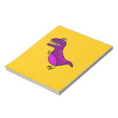 Cute cartoon boos paarse dinosaurus notitieblok (Linkerzijde)