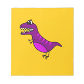 Cute cartoon boos paarse dinosaurus notitieblok (Voorkant)