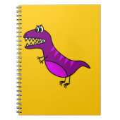 Cute cartoon boos paarse dinosaurus notitieboek (Voorkant)
