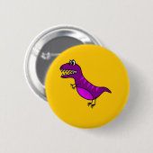 Cute cartoon boos paarse dinosaurus ronde button 5,7 cm (Voorkant /achterkant)