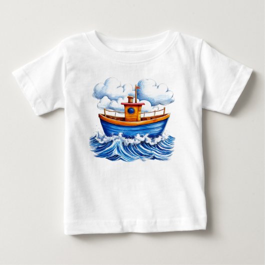 🚤 Cute Cartoon Boot Baby Avonturen Cadeau ✨ (Voorkant)