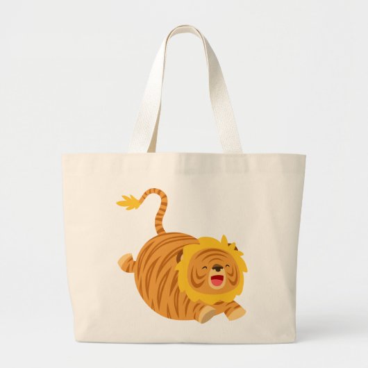 Cute Cartoon Bouncy Liger Bag Grote Tote Bag (Voorkant)