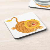 Cute Cartoon Bouncy Liger set Onderzetters (Linkerzijde)