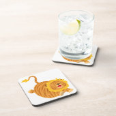 Cute Cartoon Bouncy Liger set Onderzetters (Rechterzijde)