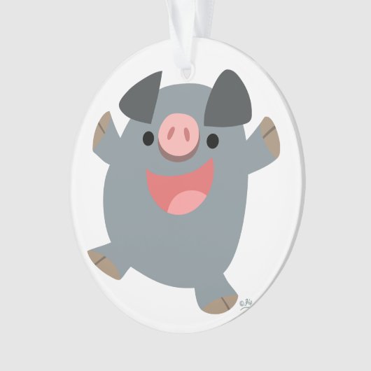 Cute Cartoon Bouncy Pig Acrylornament Ornament (voorkant)