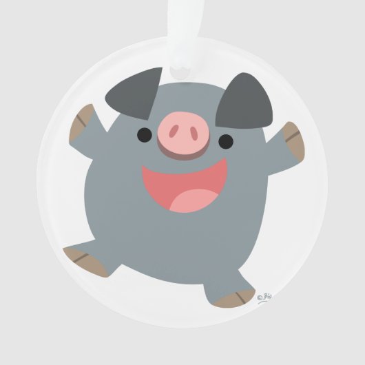 Cute Cartoon Bouncy Pig Acrylornament Ornament (voorkant)