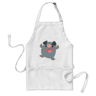 Cute Cartoon Bouncy Pig Apron Standaard Schort