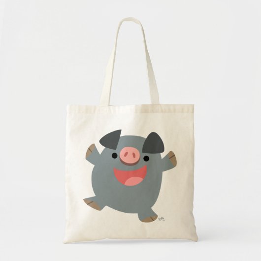 Cute Cartoon Bouncy Pig Bag Tote Bag (Voorkant)