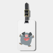 Cute Cartoon Bouncy Pig Bagagelabel (Voorkant verticaal)
