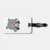 Cute Cartoon Bouncy Pig Bagagelabel (Achterkant horizontaal)