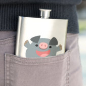 Cute Cartoon Bouncy Pig Classic Flask Heupfles (Voorbeeld)