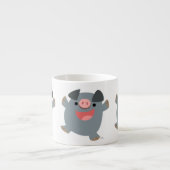 Cute Cartoon Bouncy Pig Espresso Mok (Voorkant)