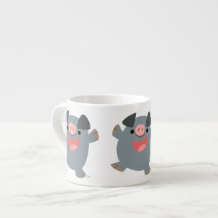 Cute Cartoon Bouncy Pig Espresso Mok