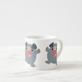 Cute Cartoon Bouncy Pig Espresso Mok (Voorkant rechts)